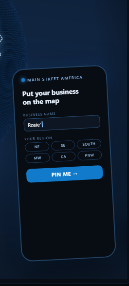 Typing the business name on the phone — mid-entry, cursor live